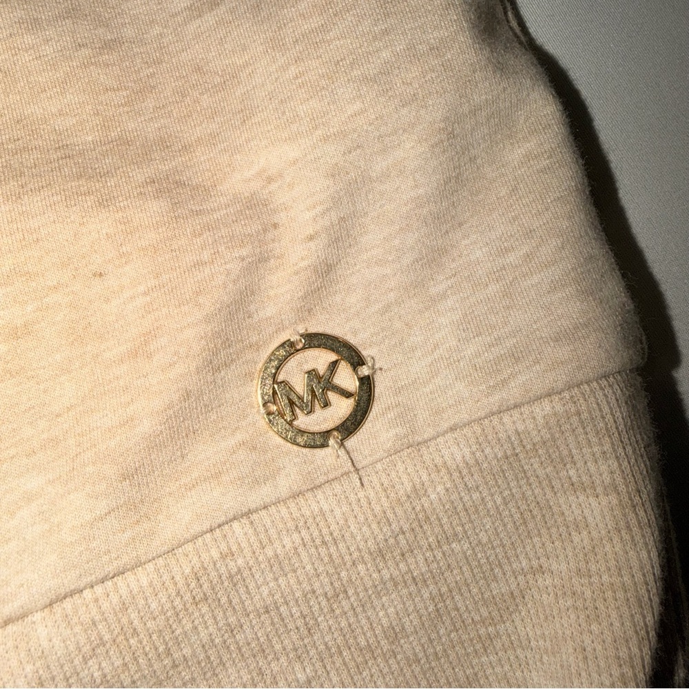 Michael Kors Lace Up Sweatshirt Beige Pullover - 
Size L - Picture 4 of 6